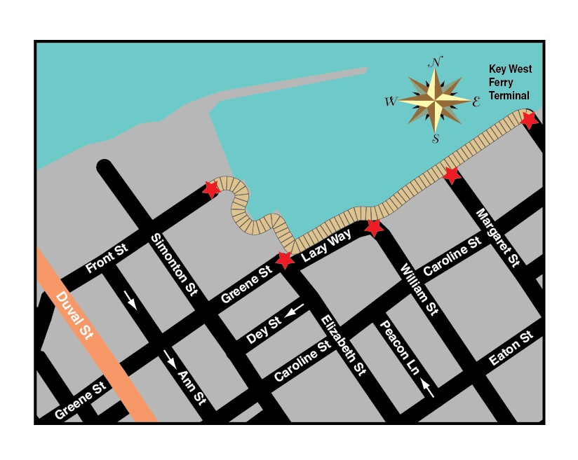 key west historic seaport map