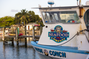 Conch Republic Seafood Company Fyrde Conch Boat at the Historic Seaport.