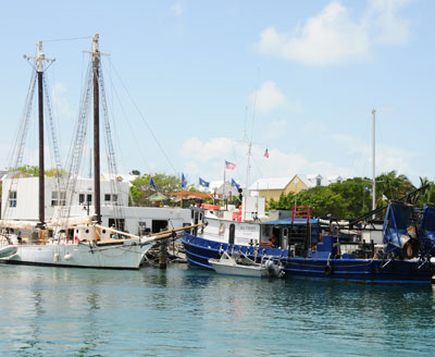 Schooner boats docked at the Key West Historic Seaport.