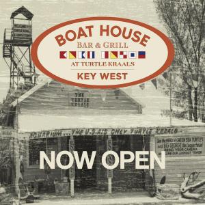 boat house yard and grill now open sign